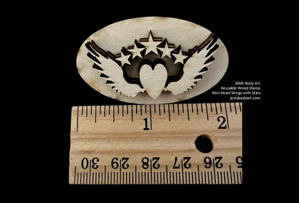 MINI STAMP - Heart Wings & Stars